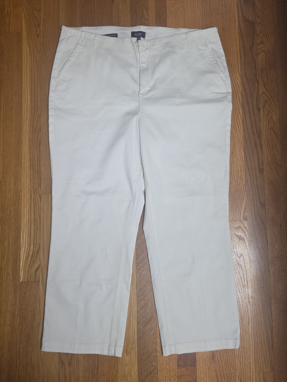 NYDJ White Cropped Straight-Leg Jeans Size 16
